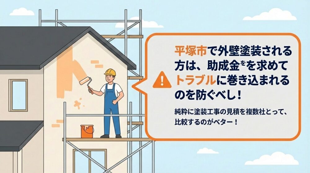 平塚市で外壁塗装される方は、助成金を求めてトラブルに巻き込まれるのを防ぐべし！